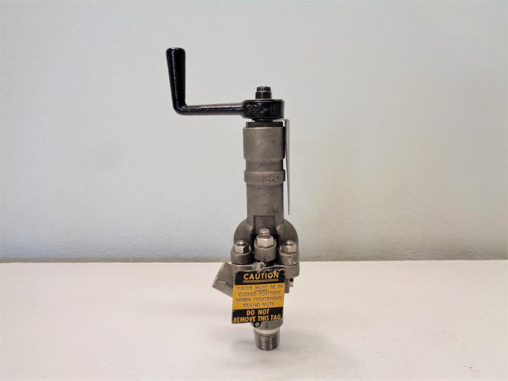 Strahman SV-700 Sampling Valve 3/4" x 1/2" NPT 600# Stainless Steel